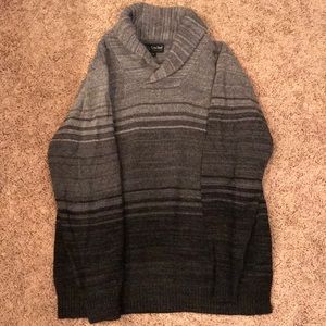 XL Gray/Black Trisline Sweater - Made in Italy